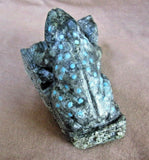Zuni Museum Quality Picasso Marble Frog Fetish on Pueblo by Herb Him Sr. C2786
