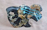 Native Zuni  Egyptian Marble Large Ram Fetish by Kenric Laiwakete C3007