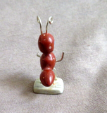 Native Zuni Pipestone Single Ant Fetish Carving by Danny Booqua - C4345