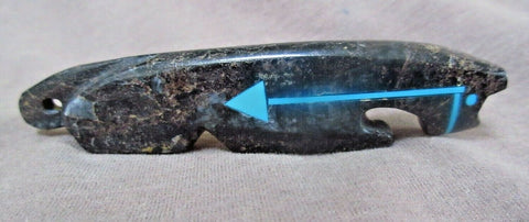 Zuni Gorgeous Fossilized Stone Mt. Lion Fetish by Bernard Laiwekete C2725
