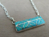 Native Zuni Sterling & Simmering Opal Inlay NECKLACE by Orlinda NATEWA  JN407
