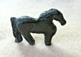 Native American Zuni Black Jet Mini Horse Fetish by Rochelle Quam Najera C3981