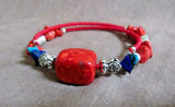Native Navajo Coral Bead Memory Wire Bracelet Raelena Manygoats JB205