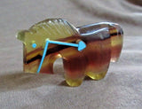 Zuni Chinese Fluorite Horse Fetish w heartlines by Kenric Laiwakete C3548