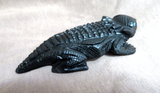 Zuni Amazing Large Jet Horned Lizard Fetish carving by Michael Coble C4653