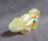 Zuni Honey Calcite Mountain Lion Fetish by Leland Boone & Daphne Quam C4235