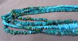 Native Navajo Turquoise Variety Five Strand Necklace w/ silver clasp JN0140
