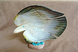 Native Zuni Museum Quality XL Mother of Pearl Shell Eagle by Mike LaWeka C3138