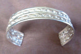Native Navajo Sterling Silver Double Braid Cuff Bracelet  JB0054