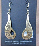 Native Navajo Hopi Style Sterling Overlay Hook Earrings by Sonny Gene JE0420