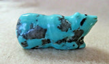 Native Zuni #8  Turquoise Mini Bear Fetish Carving by Bryson Bobelu C3943