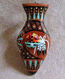 Zuni Hand Made & Hand Painted Olla Necklace by Viola Waleka M Chavez  JN364