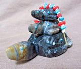 Native Zuni Picasso Marble Turtle Family w Bundle Fetish by Ed Lementino  C2294