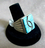 Zuni Turquoise & Sterling Hummingbird Ring size 9 by Amy Quandelacy Wesley JR033