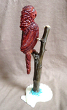 Native Zuni Large Wood Parrot on perch Fetish Carving by Ruben Najera C4640