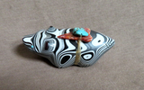 Native Zuni Fordite  Bear w/ Bundle Fetish by Leland Boone & Daphne Quam C4638 Two Ponies Trading