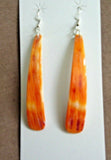 Zuni Native  Orange Spiny Oyster & Silver Hook Earrings by J Espino JE0513