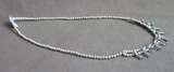 Native Navajo Silver Baby Squash Blossom Necklace 16" by Larry Curley JN477
