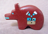 Native Zuni AMAZING Pipestone Inlay Wolf Fetish by Sheldon Jones - C1742