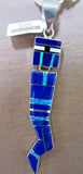 Native Navajo Lapis & Opal & Sterling Kachina Pendant by Edison Yazzie - JP206