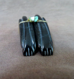 Native Zuni Black Marble Raven Duo Fetish Carving by  LaVies Natewa C4147