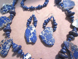 Navajo Chunky Sodalite & Silver Necklace, Bracelet & Earrings Set JS0001