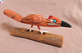 Native Zuni Extra Large Wood Roadrunner Carving Fetish by Al Lewis C4421