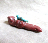 Zuni Sacred Pipestone Otter w/Baby Fetish Carving by Justin Red Elk C4234