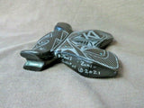 Zuni Large Black Marble Etched Butterfly Maiden Fetish by Dilbert Gasper - C3740
