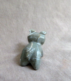 Native Zuni Fossilized Shell Bulldog Fetish Carving by Daryl Shack - C4286