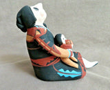 Native American Hand Coiled Jemez Pottery Storyteller w child by J Lucero  PO240