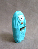 Native Zuni Turquoise  2 Sided Maiden Fetish by Faye Quandelacy (D)  C4473