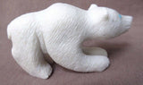 Zuni LARGE White Marble Bear Fetish by Fenton Luna - C0486