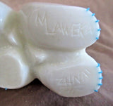 Native Zuni HUGE White Marble Standing Bear Duo by Mike LaWeka  - C2681
