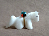 Zuni Wise White Marble Horse Mustang Fetish Carving  by Daryl Shack - C4628