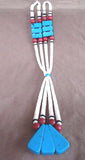 Native Santo Domingo 2 Strand White Heishi & Turquoise Jacla Necklace JN069