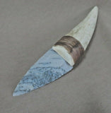 Navajo Handmade Antler & Purple Dendritic Agate Knife by "Ducky" Woodard WE005