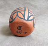 Older Santo Domingo Pueblo Hand Coiled Pottery Mini Pot by CA 1997 P0251