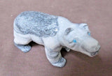 Native Zuni Museum Quality Zebra Marble Bear by Herbert Him Sr. C1841