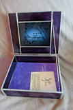 Disney Cheshire Cat Stained Glass / Reverse Painted Trinket Box Signed Sullo