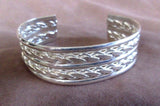 Native Navajo Sterling Silver Double Braid Cuff Bracelet  JB0054