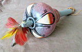 Native Zia Handmade & Painted Gourd Rattle by Ralph Aragon  M0337