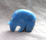 Zuni Calming Angelite Bear Fetish w 3 heartlines by Kenric Laiwakete C4146