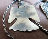 Navajo XL Sterling Silver Eagle Dangle Post Earrings by Gabrielle Yazzie JE646