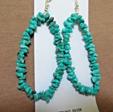 Native Santo Domingo Turquoise Nugget Hook Earrings by Ella Mae Garcia JE0387