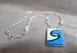 Zuni Opal & Sterling Hummingbird Pendant Necklace by Amy Quandelacy Wesley JN492