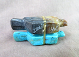 Native Zuni Turquoise & Picasso Marble Eagle Unity Duo by LaVies Natewa C4043 Two Ponies Trading