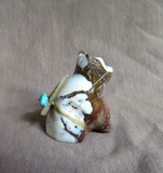 Zuni Wild Horse Turquoise Mini Bear Fetish by Leland Boone & Daphne Quam C4158