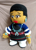 Handcrafted Native Zuni 16.5" Crochet Zuni Maiden Doll by Bobbie Natewa D002