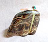 Zuni Amazing Root Beer Agate Bear Fetish w/ Bundle by Evalena Boone C4407